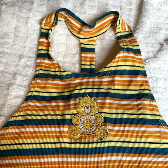 NEW CARE BEARS Sunshine Striped 90s Y2K NWT Racerback Halter Tank Top Yellow XXL - Picture 4 of 5
